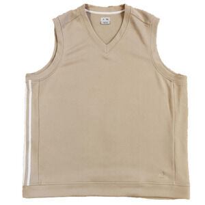 ADIDAS Tan With White Stripes Sweater Vest
